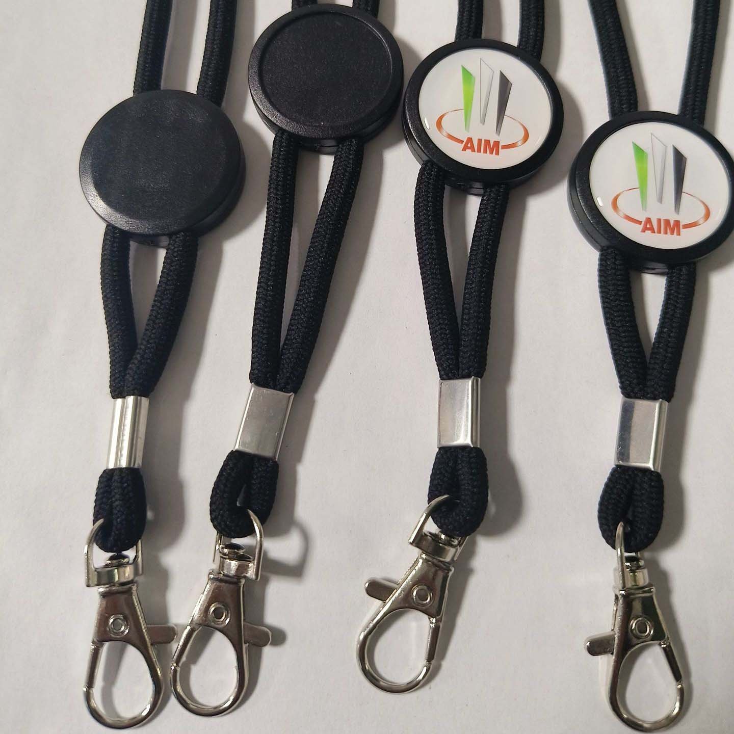 Wholesale Custom Woven Tubular Lanyards Jacquard Round Rope with Adjustable Badge and Breakaway Safety Buckle