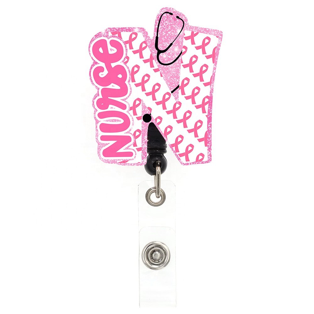 Wholesale Medical Series Scrub Life Badge Holder Acrylic Plastic RN Badge Reel For Nurse Doctor Work Accessories