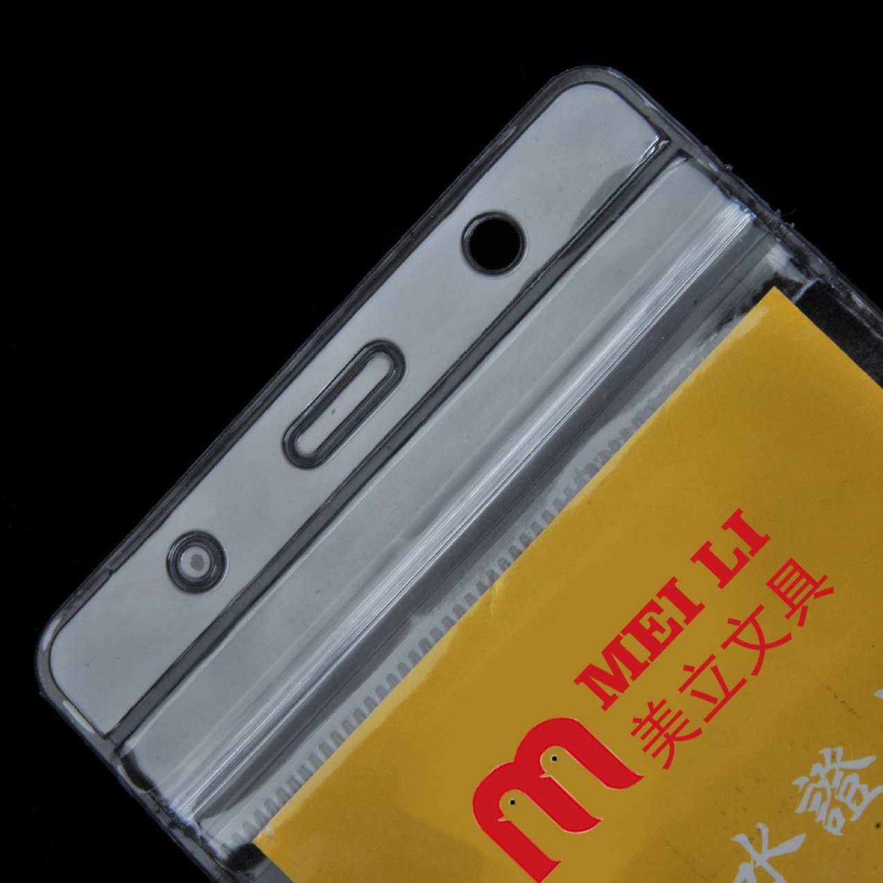 Waterproof Horizontal Id Name Badge Holder Resealable Plastic Card Holders Badge Holder Resealable Zip