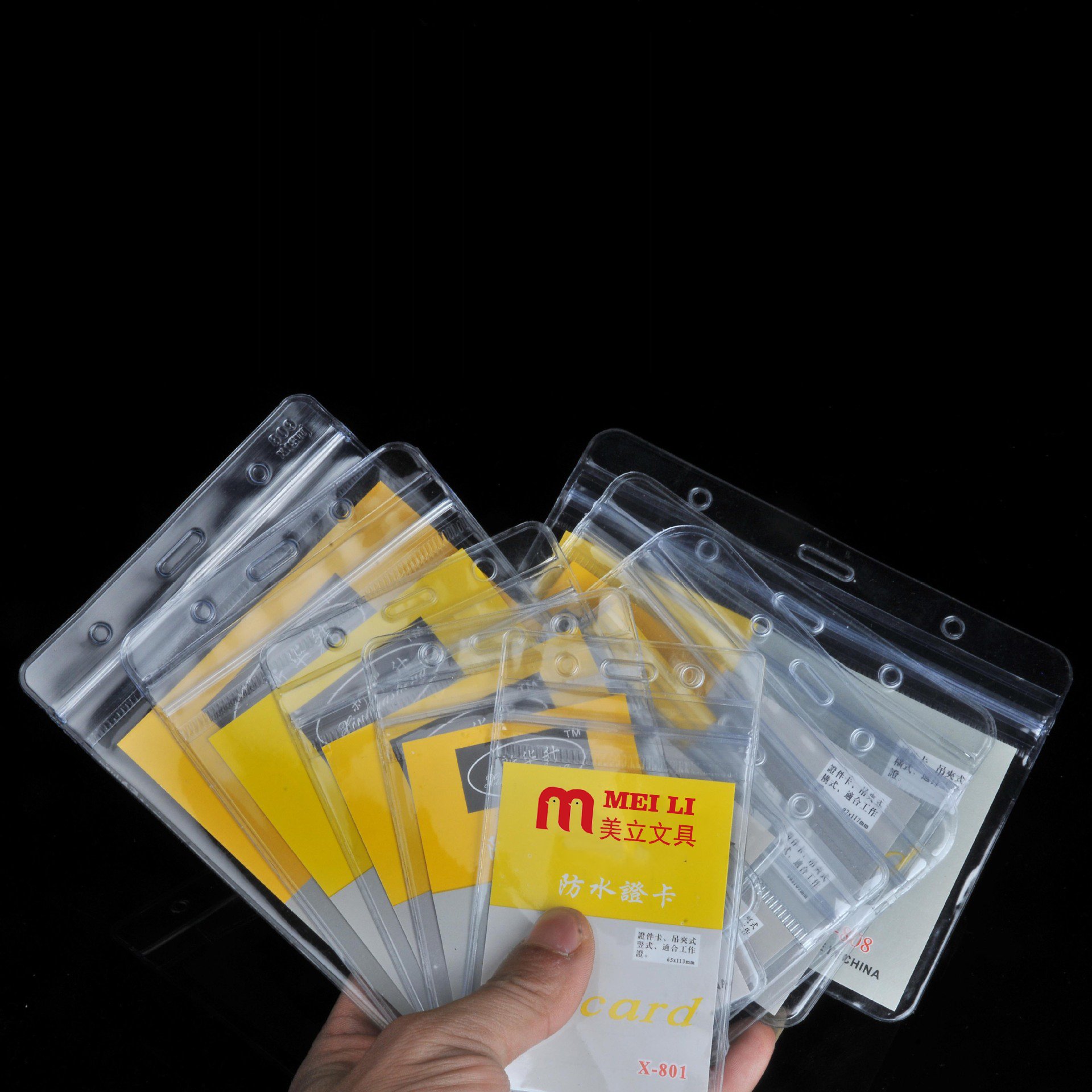 Waterproof Horizontal Id Name Badge Holder Resealable Plastic Card Holders Badge Holder Resealable Zip