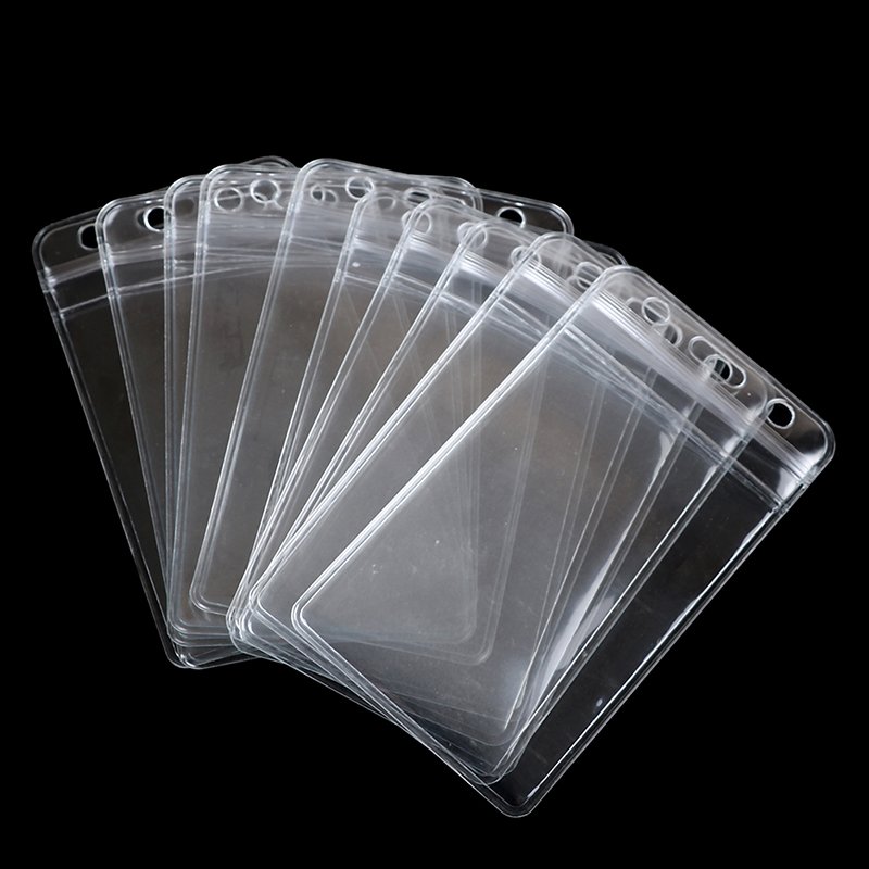 Wholesale Horizontal Vertical Transparent Soft PVC Waterproof ID Card Badge Holder With Zipper