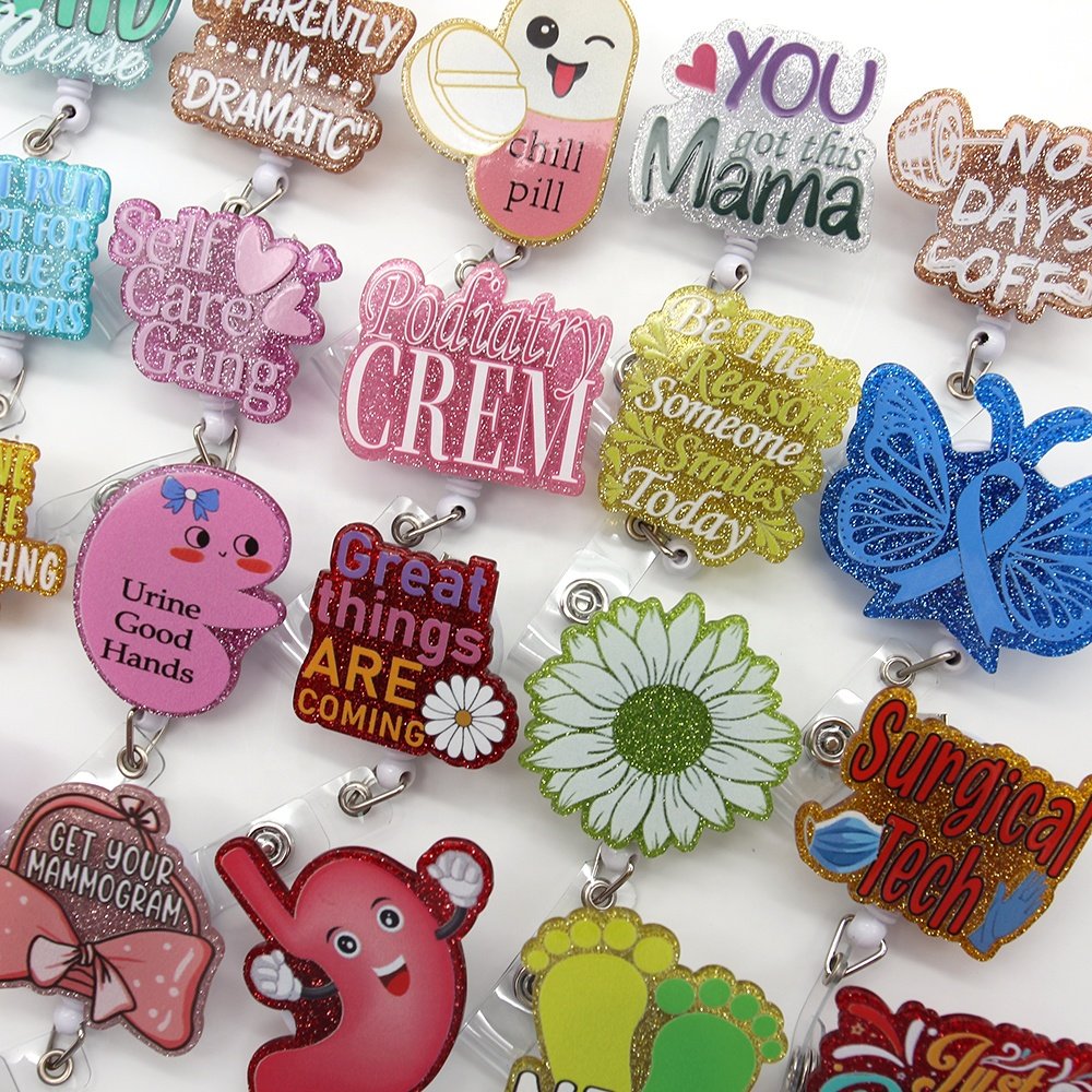 Wholesale Nurse Accessories Badge Reel Acrylic Nursing School Decoration Supply Plastic Badge Card Holder Daily Gift