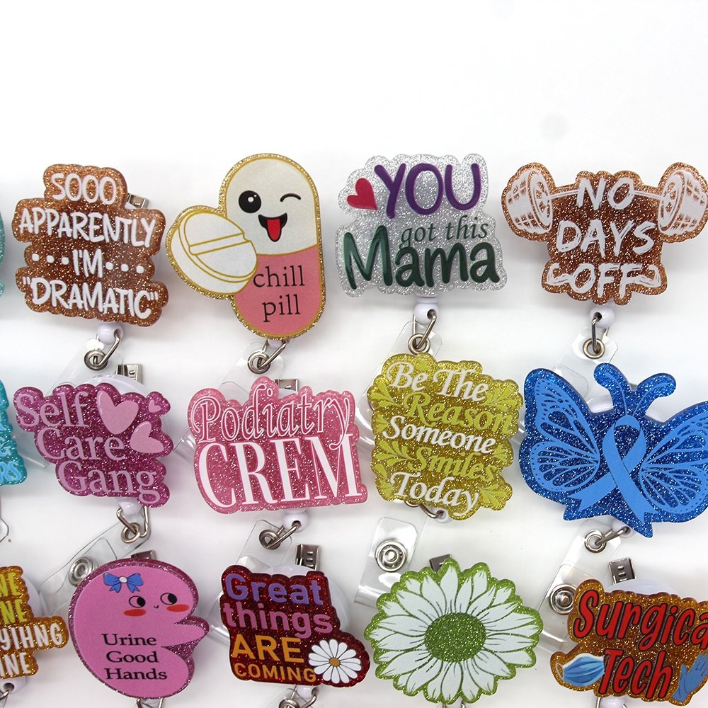 Wholesale Nurse Accessories Badge Reel Acrylic Nursing School Decoration Supply Plastic Badge Card Holder Daily Gift
