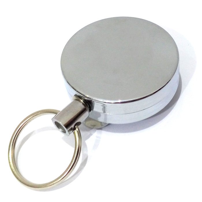 High Quality Stainless Steel Name ID Badge Reel Yoyo Keychain Heavy Duty Retractable Metal Badge holder Reel With Custom LOGO