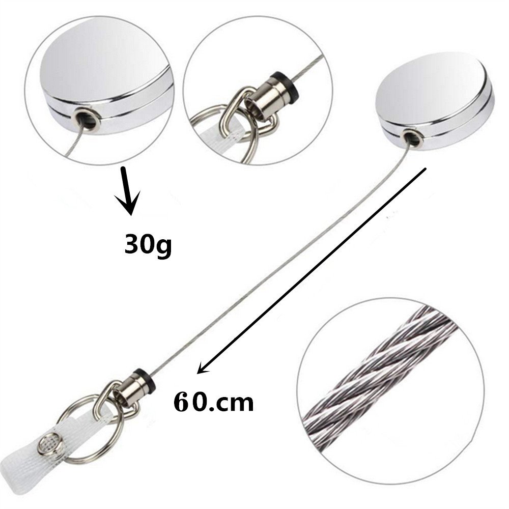 High Quality Stainless Steel Name ID Badge Reel Yoyo Keychain Heavy Duty Retractable Metal Badge holder Reel With Custom LOGO