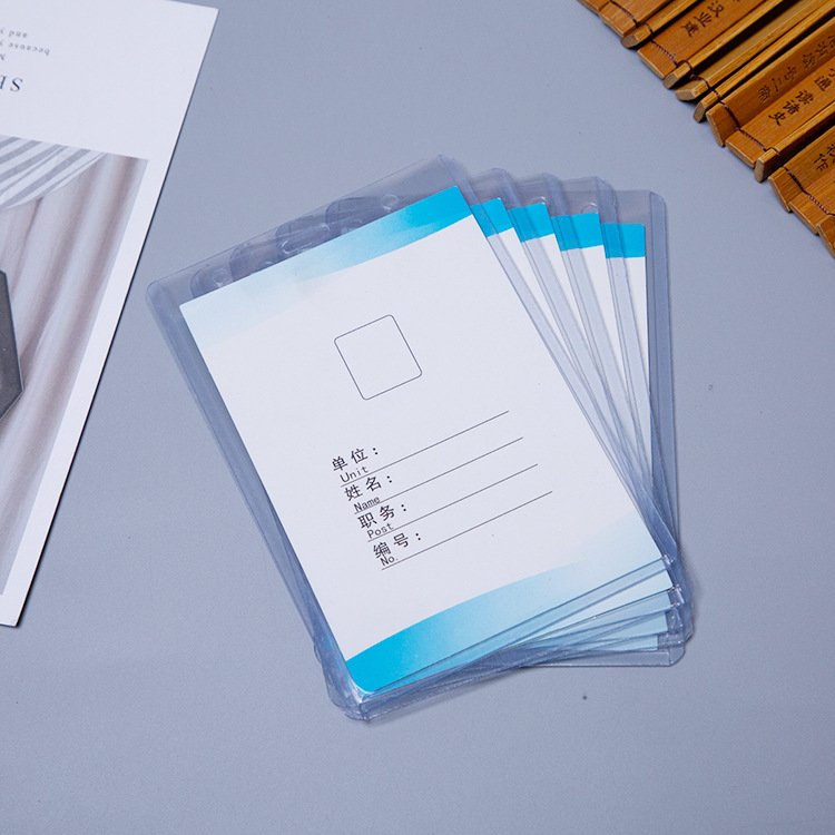 4*3 Inch Waterproof ID Card Holders pvc Custom Business Student Exhibition Id Pouch Name Badge Holder Clear Soft Plastic Bag