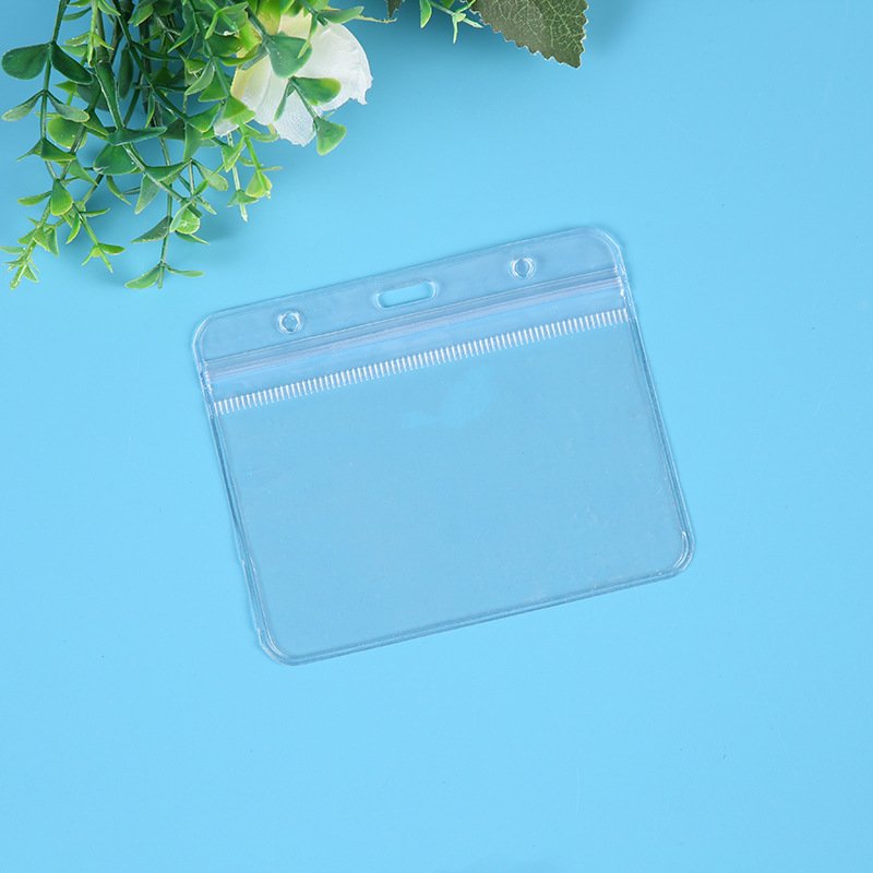 4*3 Inch Waterproof ID Card Holders pvc Custom Business Student Exhibition Id Pouch Name Badge Holder Clear Soft Plastic Bag