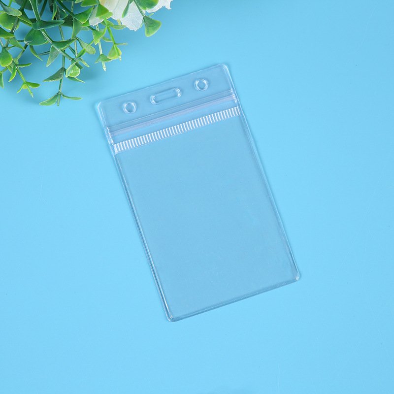 4*3 Inch Waterproof ID Card Holders pvc Custom Business Student Exhibition Id Pouch Name Badge Holder Clear Soft Plastic Bag