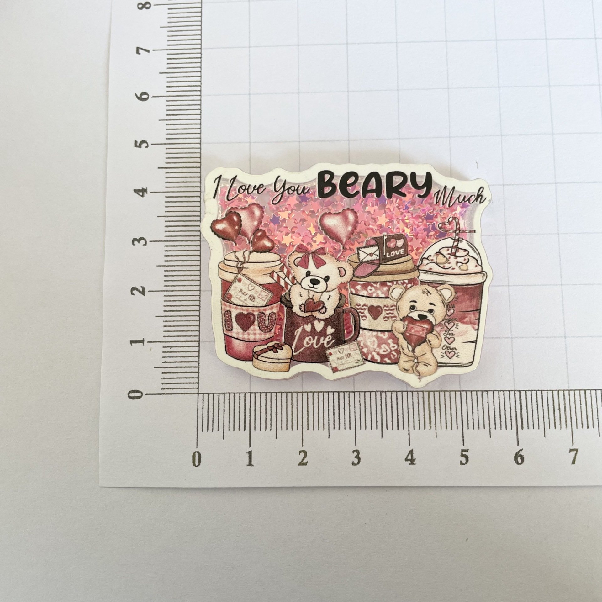 Glitter Acrylic Wholesale Custom Plastic Badge Holder Valentine Day Accessories Patch Gifts Accessories
