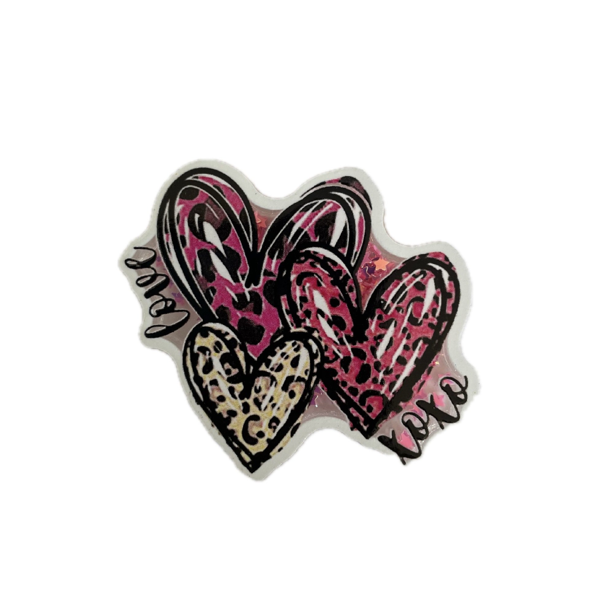 Glitter Acrylic Wholesale Custom Plastic Badge Holder Valentine Day Accessories Patch Gifts Accessories