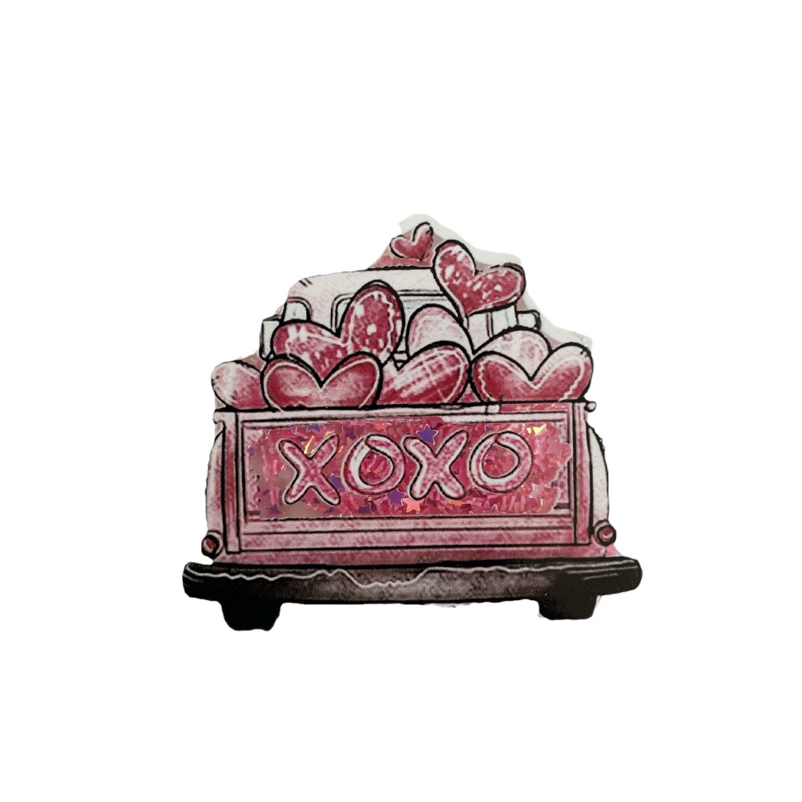 Glitter Acrylic Wholesale Custom Plastic Badge Holder Valentine Day Accessories Patch Gifts Accessories