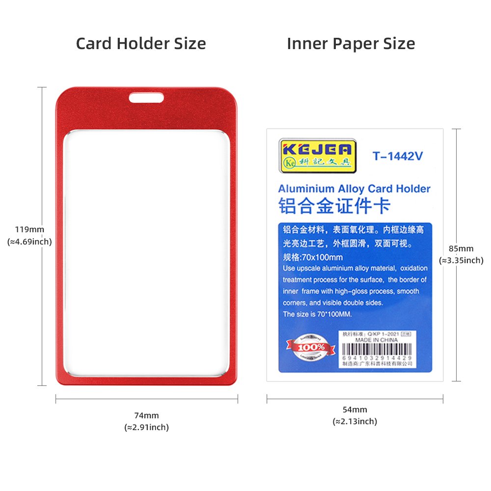 Customized Business Card Aluminum Alloy Metal ID Credit Card Holder Name Badge Cover Metal ID Card Case