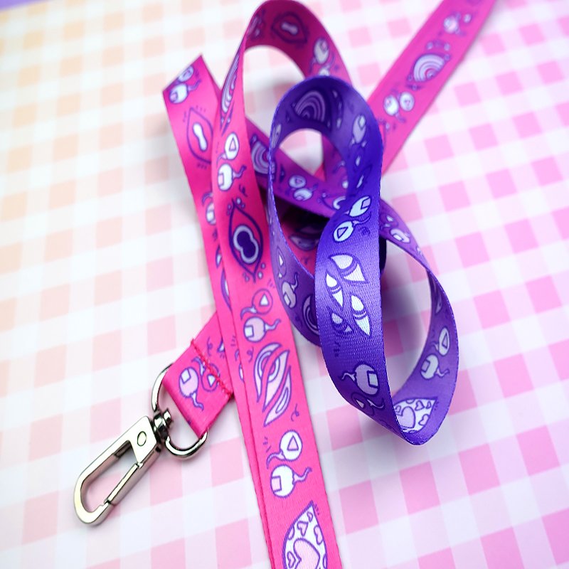 factory made daily use popular designs adjustment kawaii printing Nylon Key Neck Strap Anime Long Keychain Lanyard