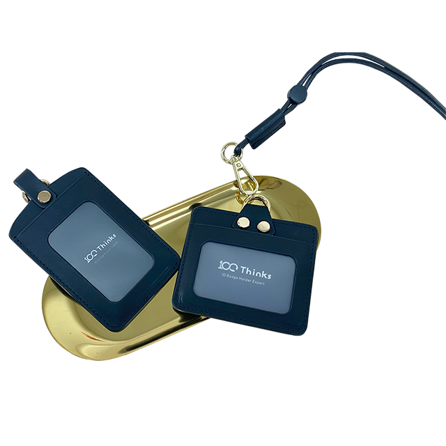 Classic Durable Leather ID Card Badge Holder