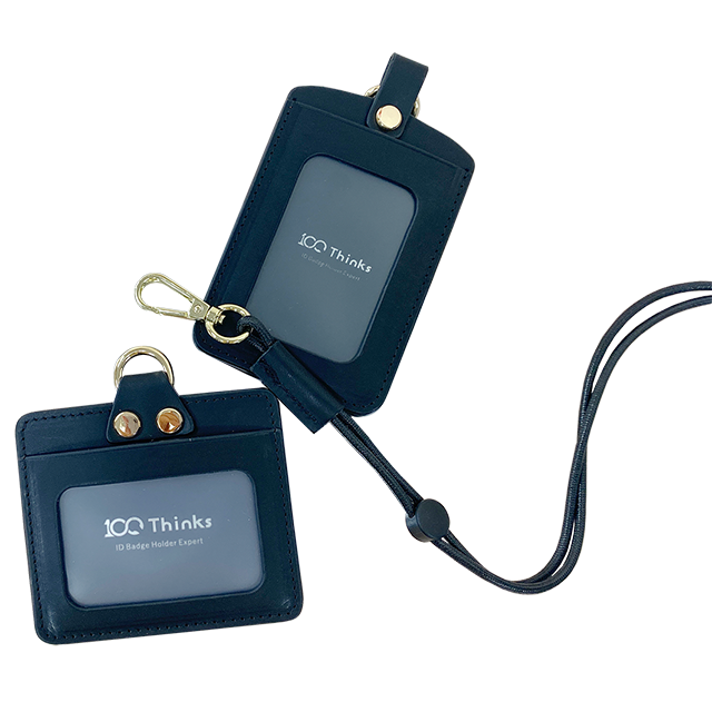 Classic Durable Leather ID Card Badge Holder