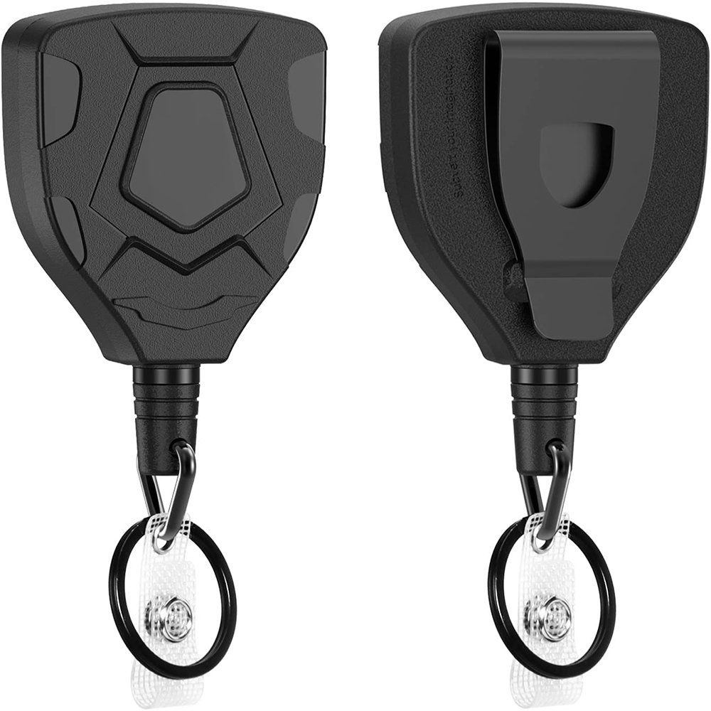 Heavy Duty Retractable Keychain Abs Belt Badge Clip Reel ID Card Holder Retractor with 31.5 inch Steel Cord Fishing Accessories