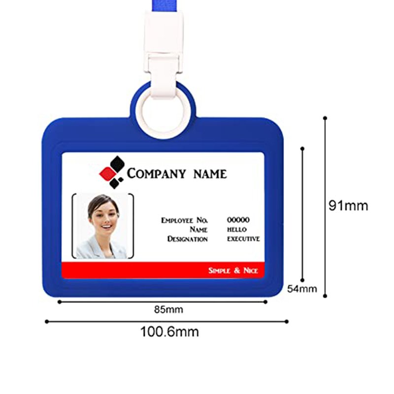 Eco Friendly Wholesale Cheap Horizontal Business Card Offices Teacher Soft Silicone Id Credit Card Badge Holder With Lanyard