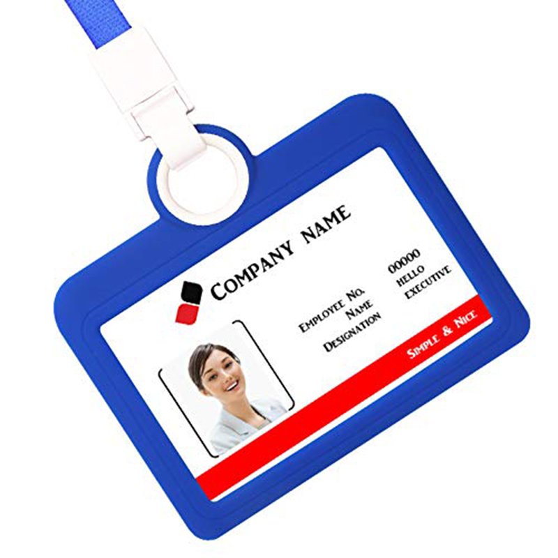 Eco Friendly Wholesale Cheap Horizontal Business Card Offices Teacher Soft Silicone Id Credit Card Badge Holder With Lanyard