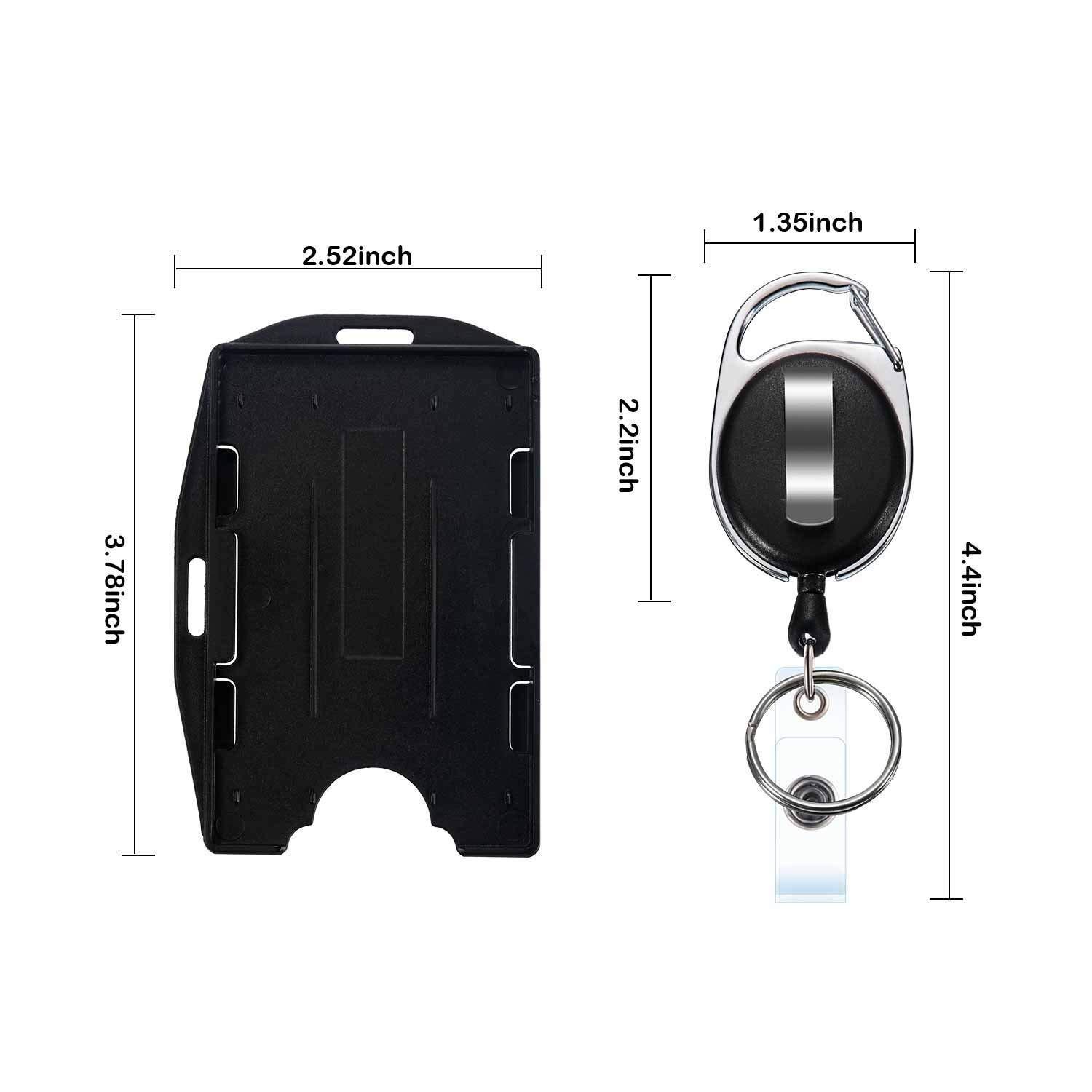 Best Seller Dual-Use Horizontal and Vertical Easy-Pull Buckle Badge Reel Double sides Insert ID Card Holder