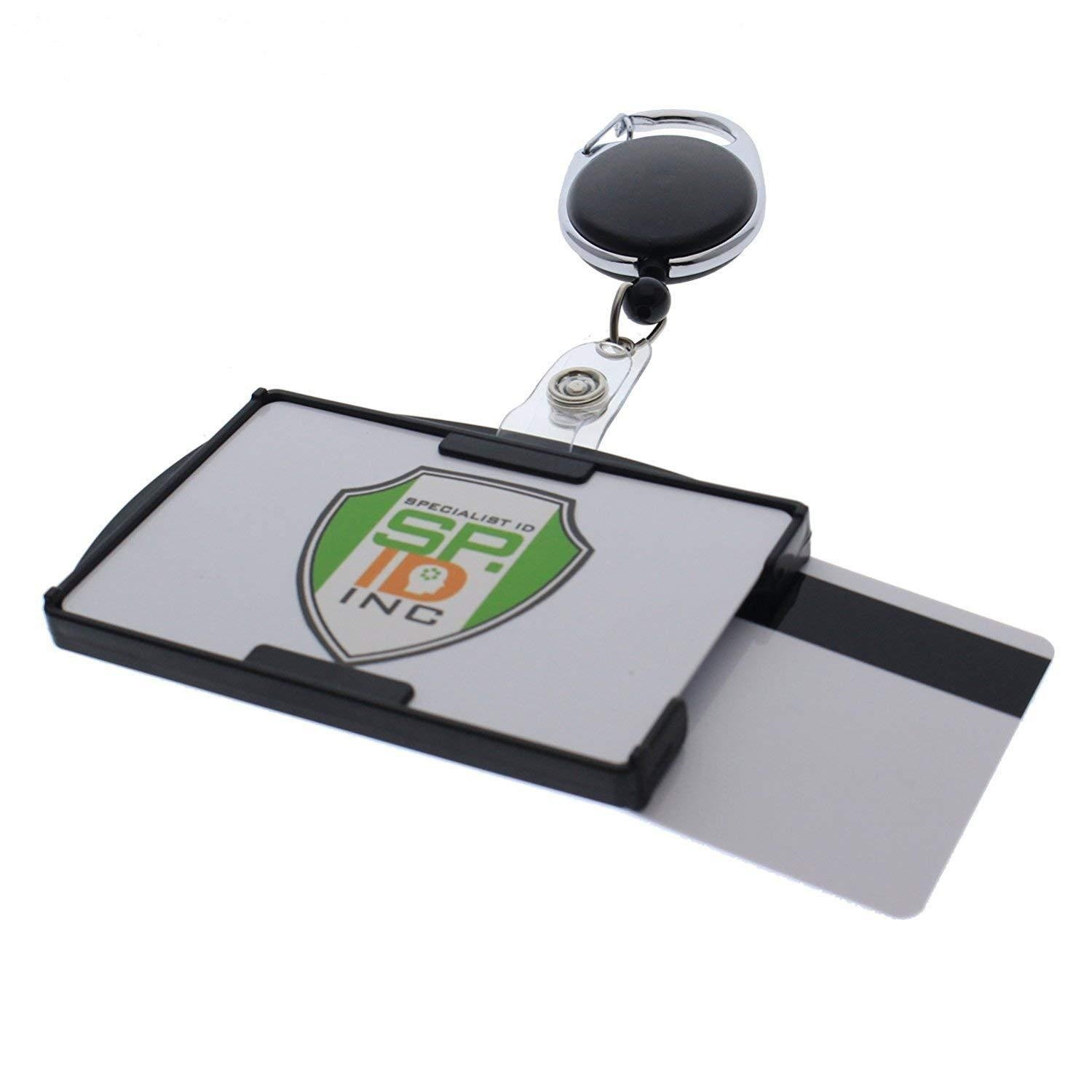 Best Seller Dual-Use Horizontal and Vertical Easy-Pull Buckle Badge Reel Double sides Insert ID Card Holder