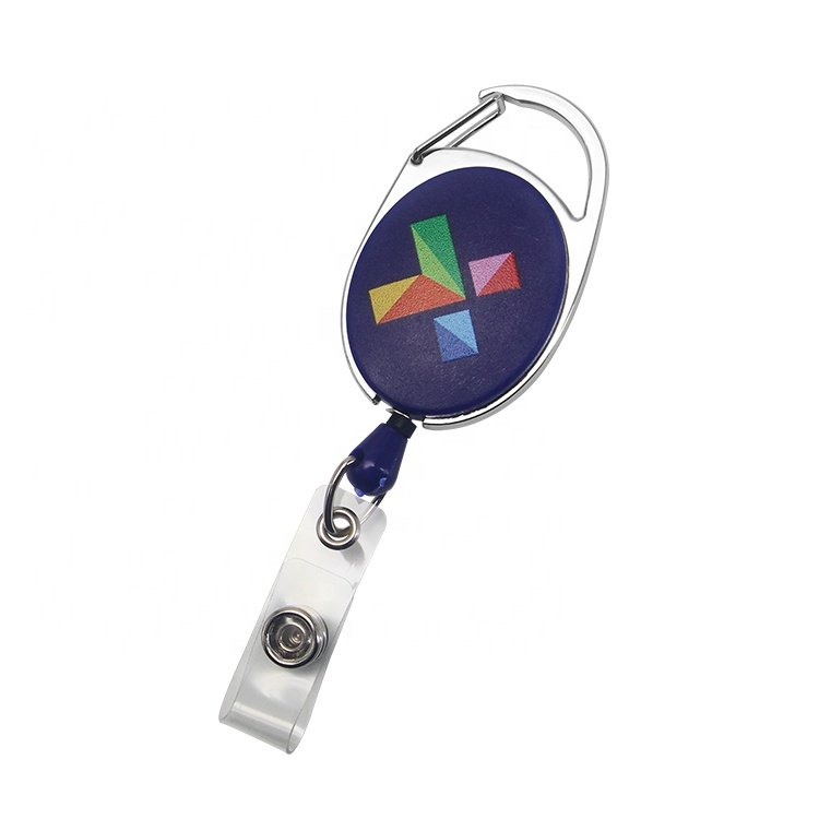 Wholesale custom logo flat back black plastic acrylic nurse nursing accessory retractable pull yoyo ID card badge holder reel