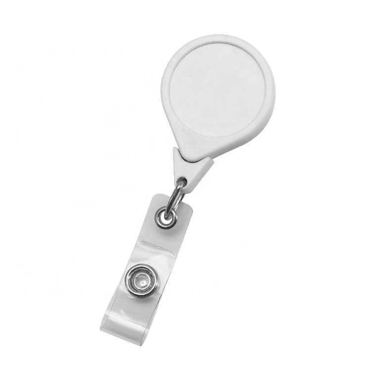 Wholesale custom logo flat back black plastic acrylic nurse nursing accessory retractable pull yoyo ID card badge holder reel