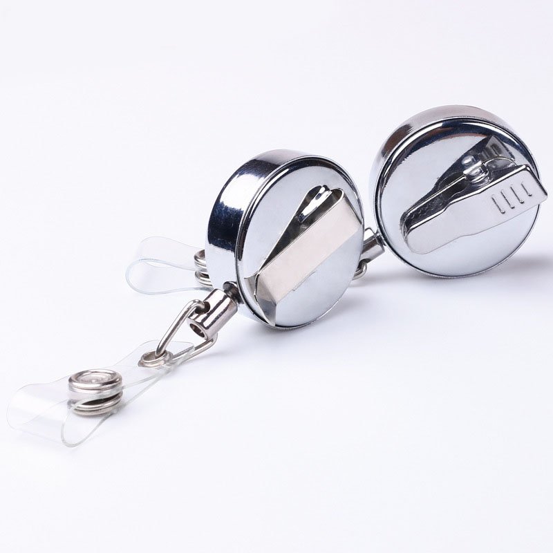China Manufacturing silver Retractable Badge Reels For School Office nurse retractable badge reels
