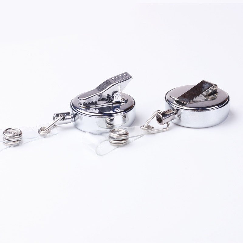 China Manufacturing silver Retractable Badge Reels For School Office nurse retractable badge reels