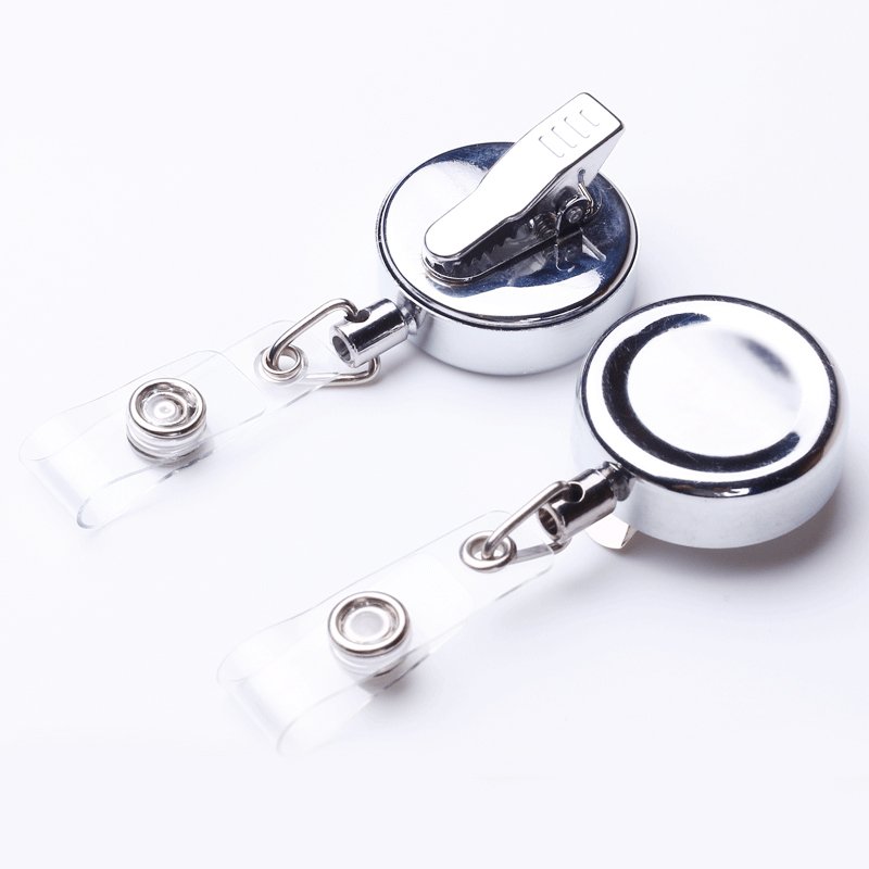 China Manufacturing silver Retractable Badge Reels For School Office nurse retractable badge reels