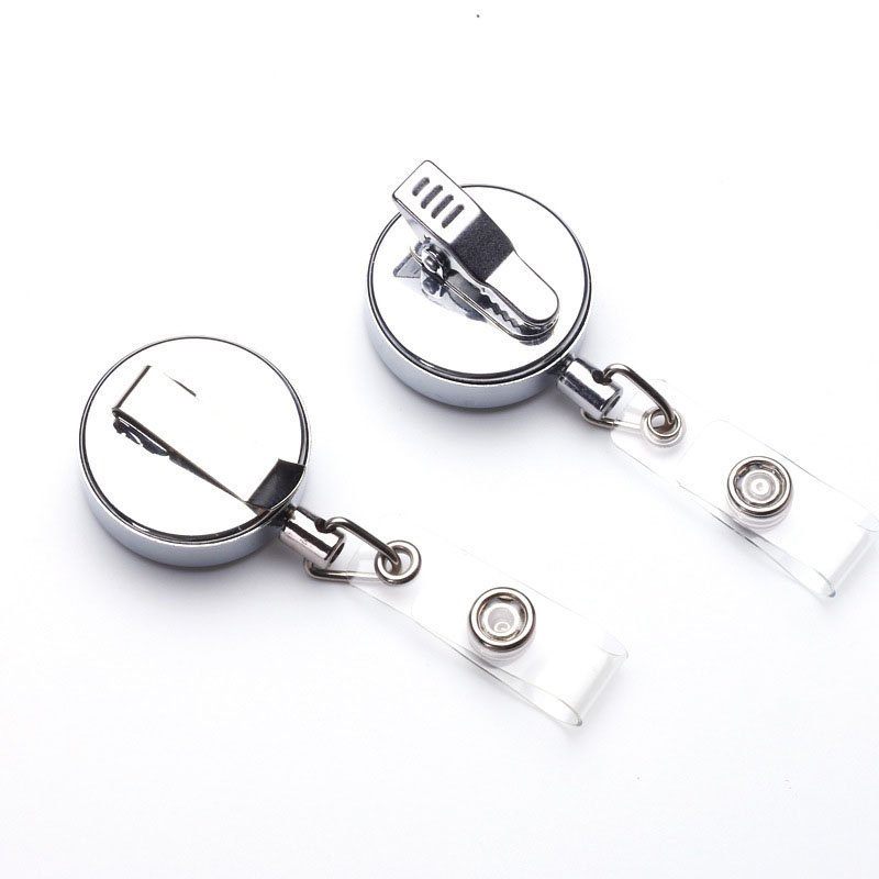 China Manufacturing silver Retractable Badge Reels For School Office nurse retractable badge reels