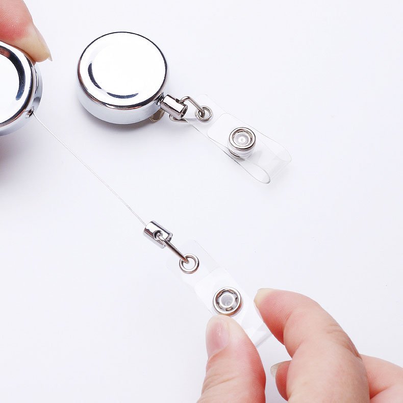 China Manufacturing silver Retractable Badge Reels For School Office nurse retractable badge reels