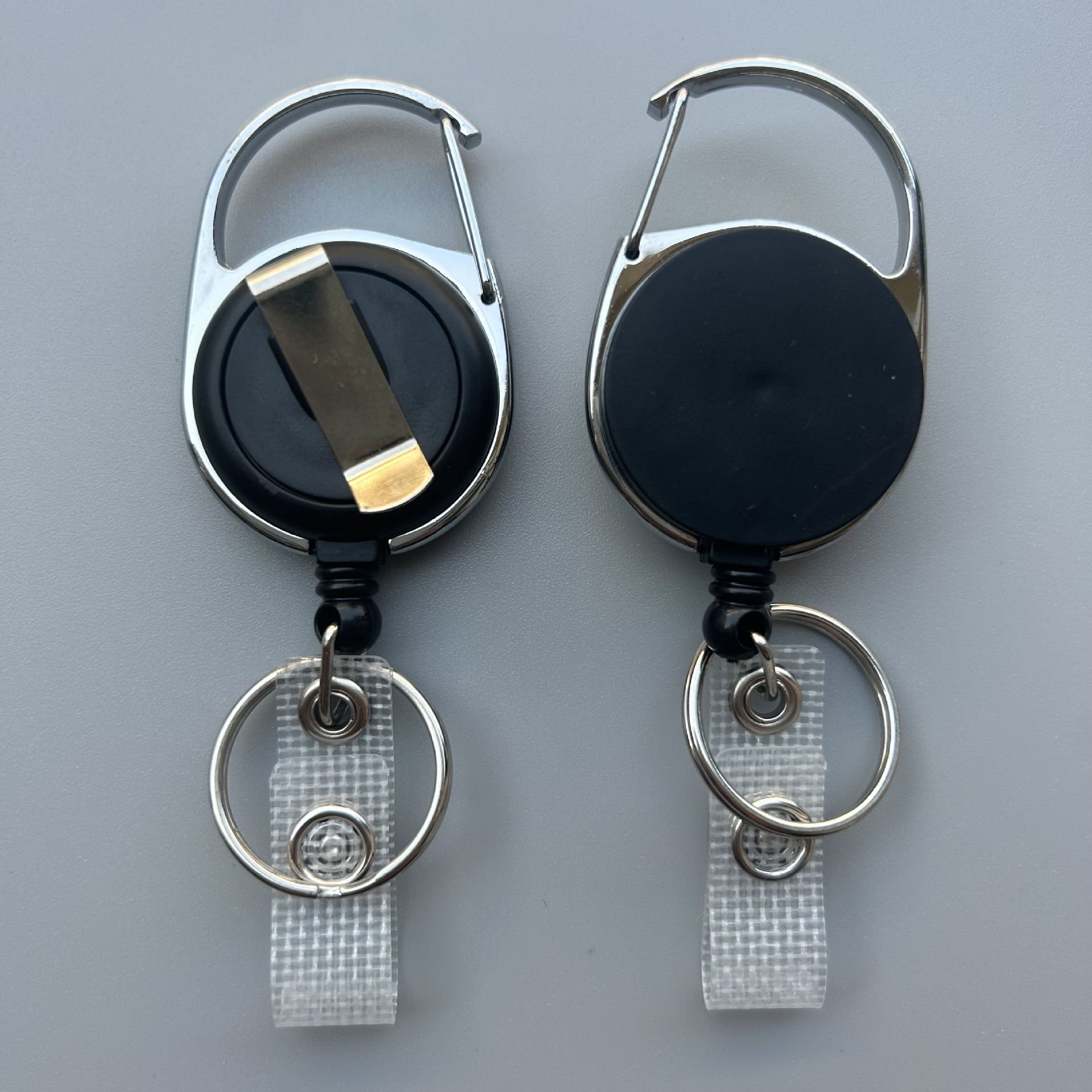 Wholesale Heavy Duty Badge Reel ABS Plastic Retractable Yoyo ID Card Holder Keychain Carabiner Badge Reel with Metal Clip