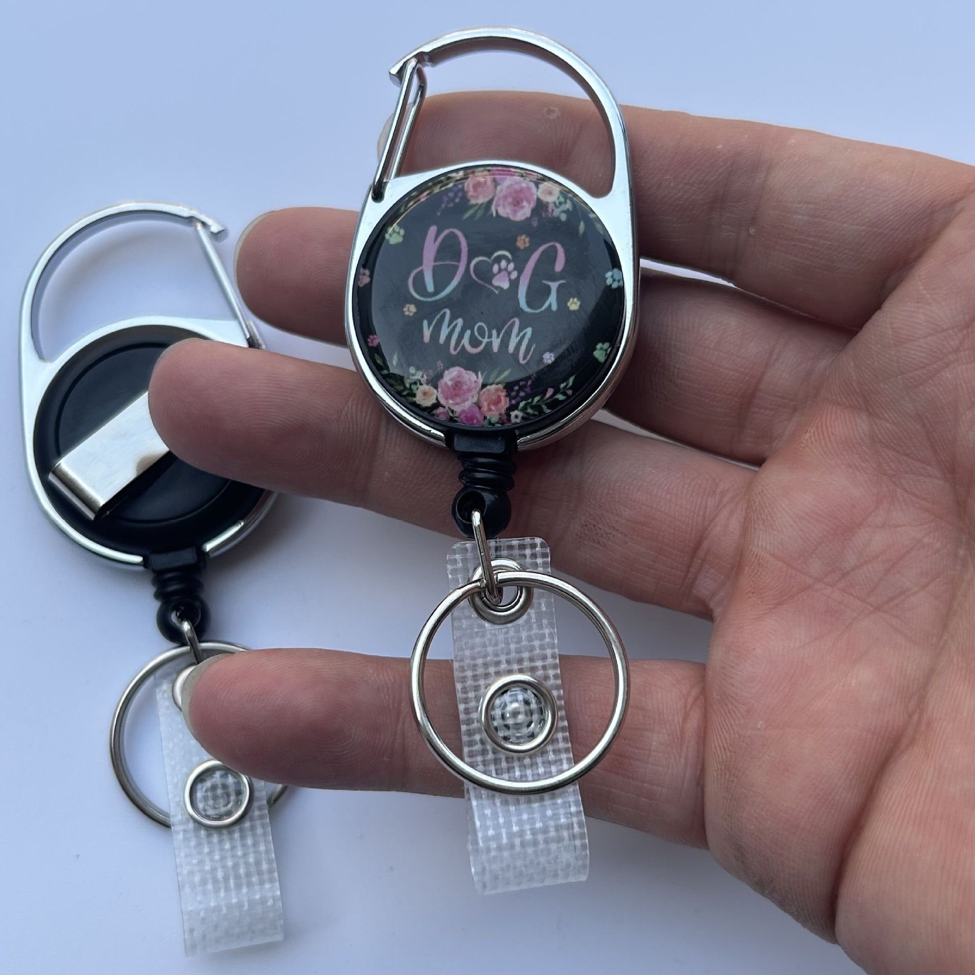Wholesale Heavy Duty Badge Reel ABS Plastic Retractable Yoyo ID Card Holder Keychain Carabiner Badge Reel with Metal Clip