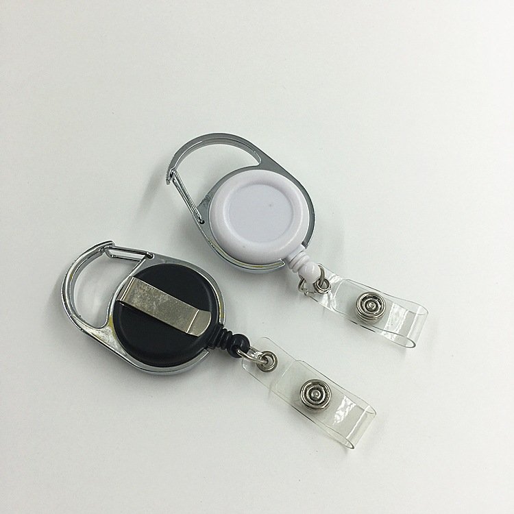 Wholesale Heavy Duty Badge Reel ABS Plastic Retractable Yoyo ID Card Holder Keychain Carabiner Badge Reel with Metal Clip