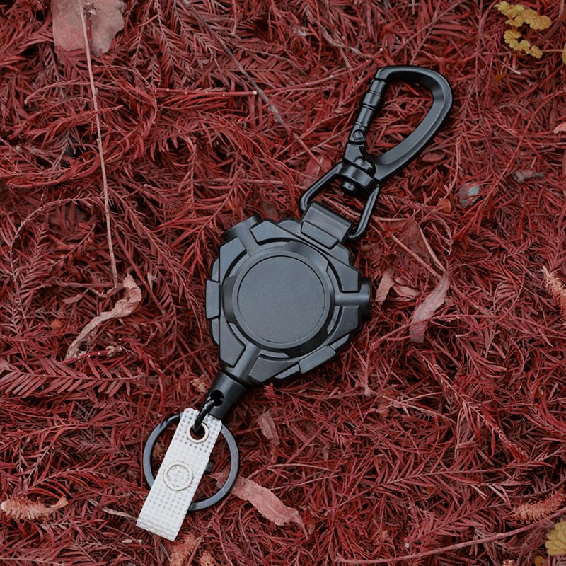 Retractable Badge Holder Heavy Duty with Carabiner Reel Clip Tactical ID Card Holders Retractable Badge Belt Clip Reel Key Chain