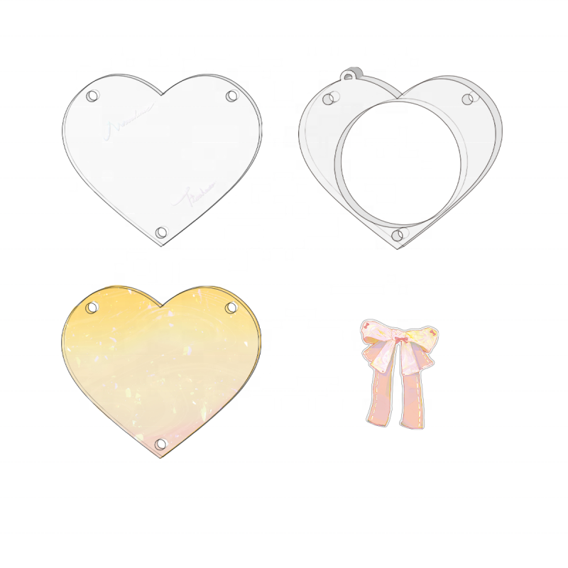 Gradual Heart 3mm Model Plastic Craft Frame Acrylic Badge Frame anime decoration