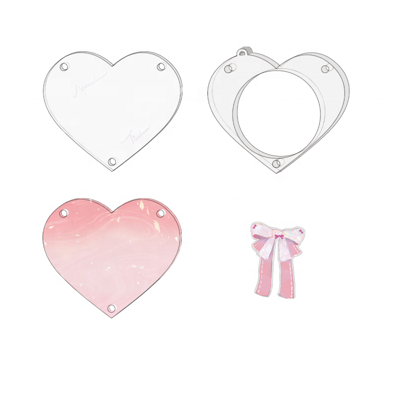 Gradual Heart 3mm Model Plastic Craft Frame Acrylic Badge Frame anime decoration