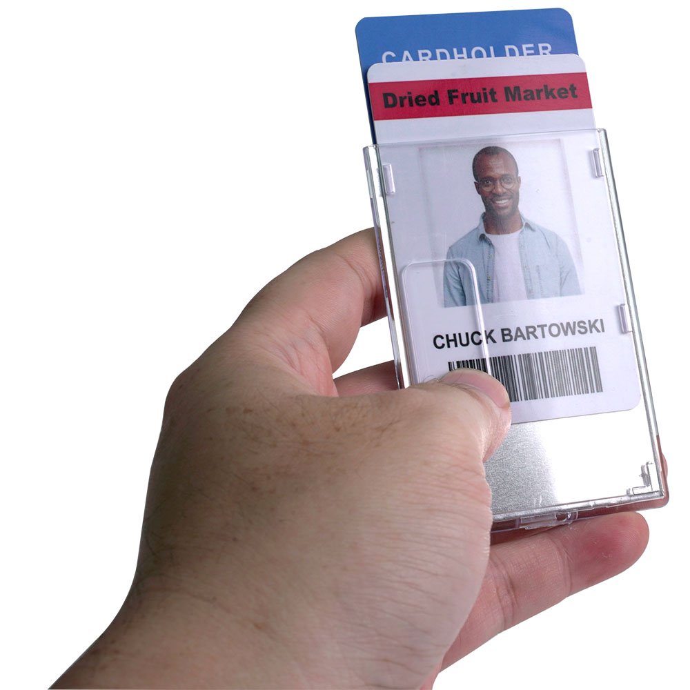 Bestom Nurses Accessories High Quality Double Credit Card Holder Clear Acrylic ID Badge for Business Promotional Gift ABS