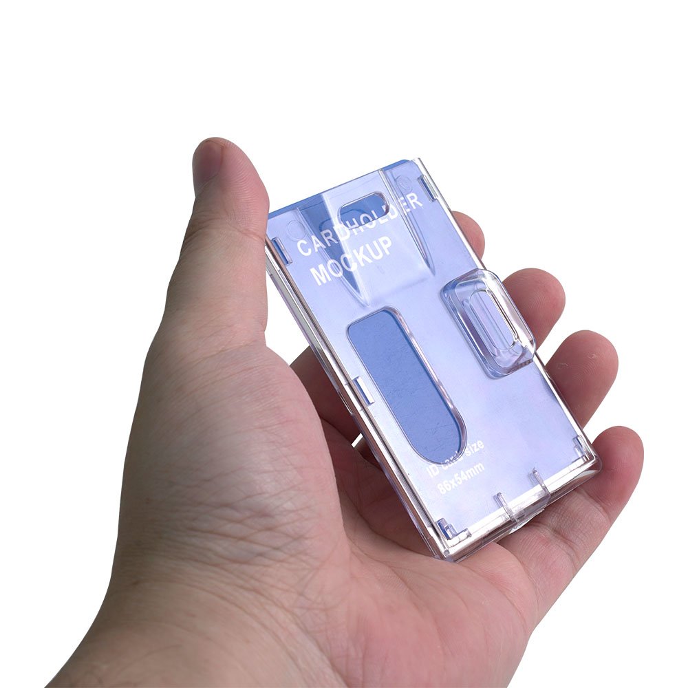 Bestom Nurses Accessories High Quality Double Credit Card Holder Clear Acrylic ID Badge for Business Promotional Gift ABS