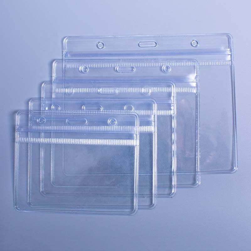 Soft Pvc Plastic Id Badge Holder Data Record Card Holder