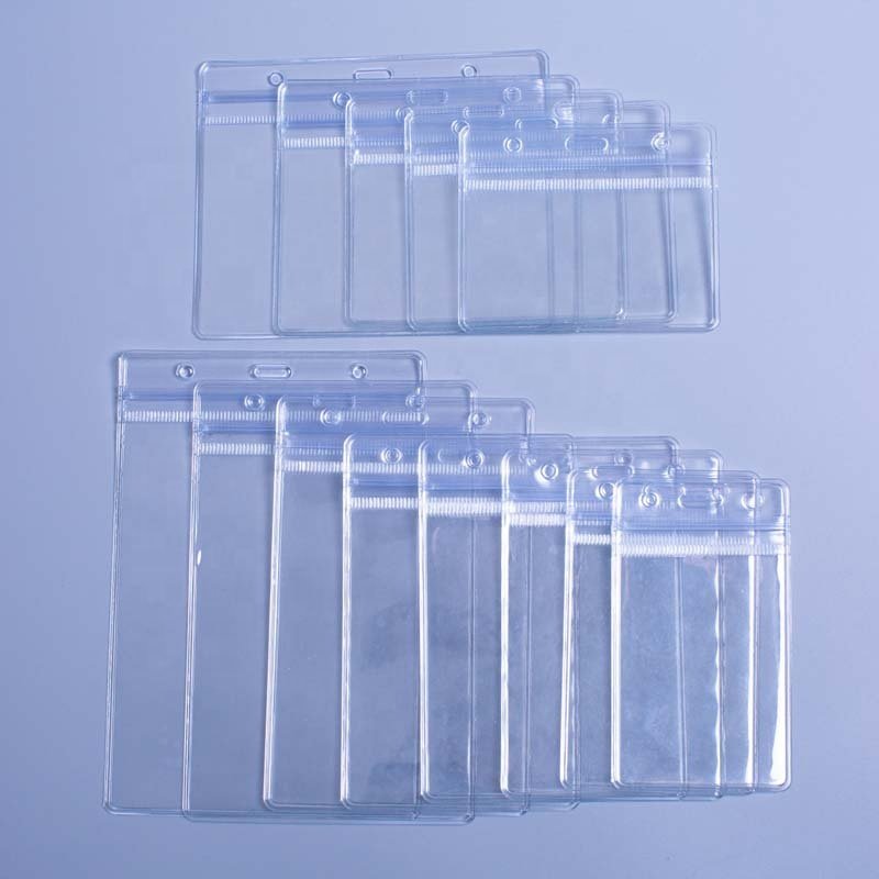 Soft Pvc Plastic Id Badge Holder Data Record Card Holder