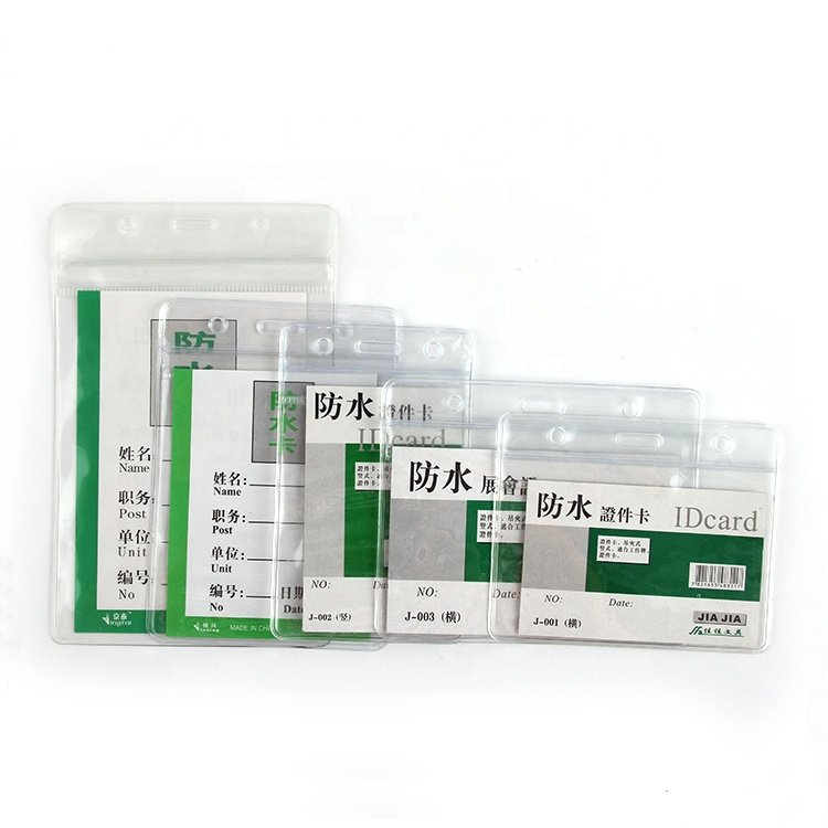 Soft Pvc Plastic Id Badge Holder Data Record Card Holder