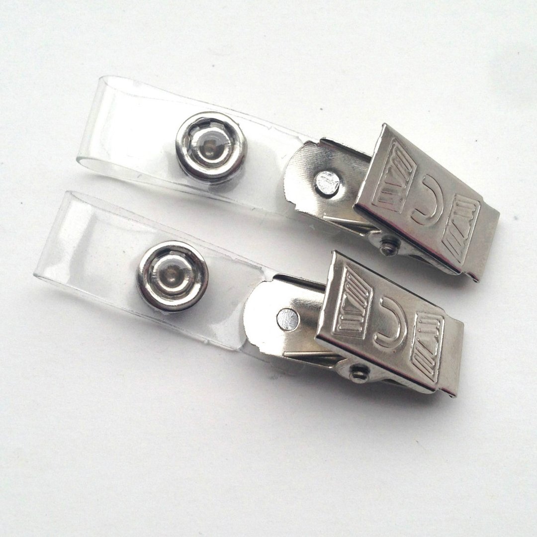 Nickel-Plated Metal Clip round PVC Badge Holder Clear PVC Straps for ID Card Accessories