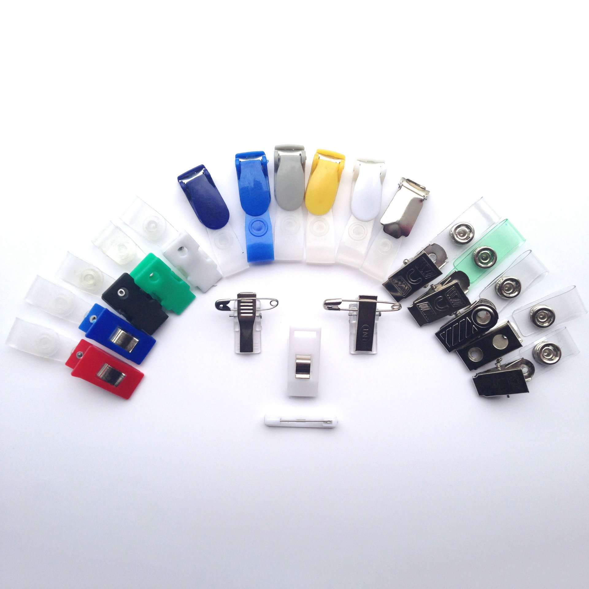 Nickel-Plated Metal Clip round PVC Badge Holder Clear PVC Straps for ID Card Accessories