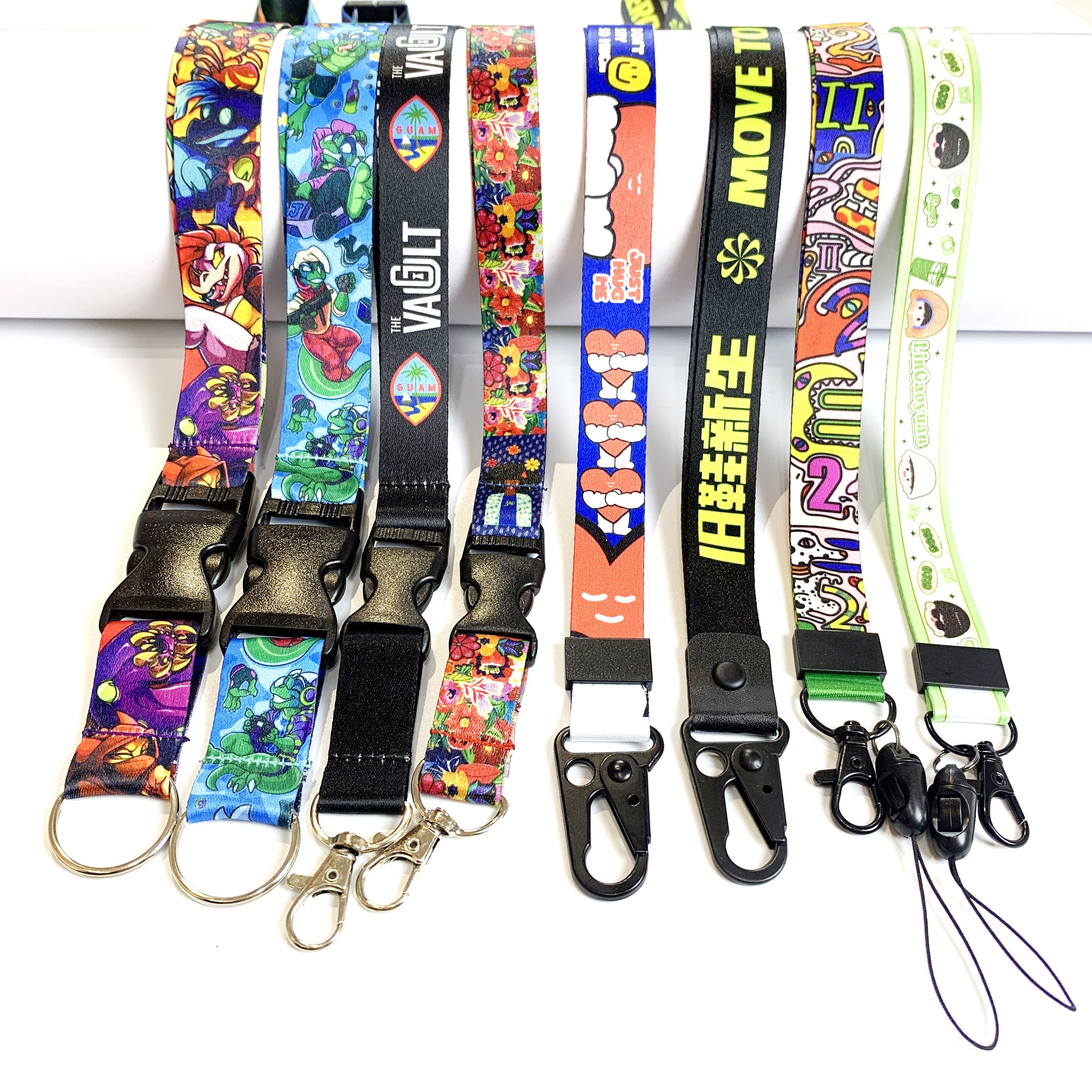 Custom Name Badge Holder With Logo Double Clup With Gold Carabiner Clips Healthcare Id Card Holder Reel And Piece Split Lanyards