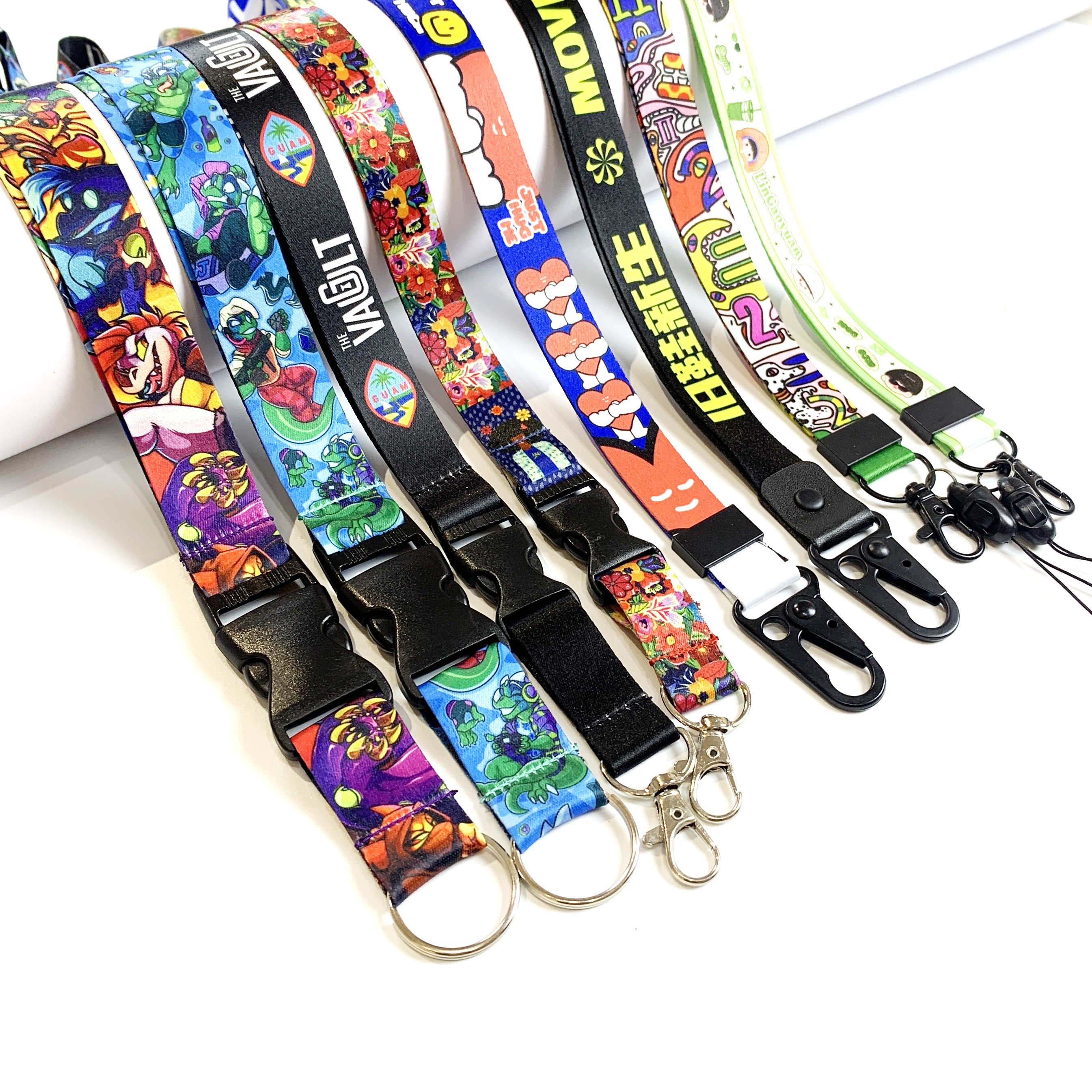 Custom Name Badge Holder With Logo Double Clup With Gold Carabiner Clips Healthcare Id Card Holder Reel And Piece Split Lanyards
