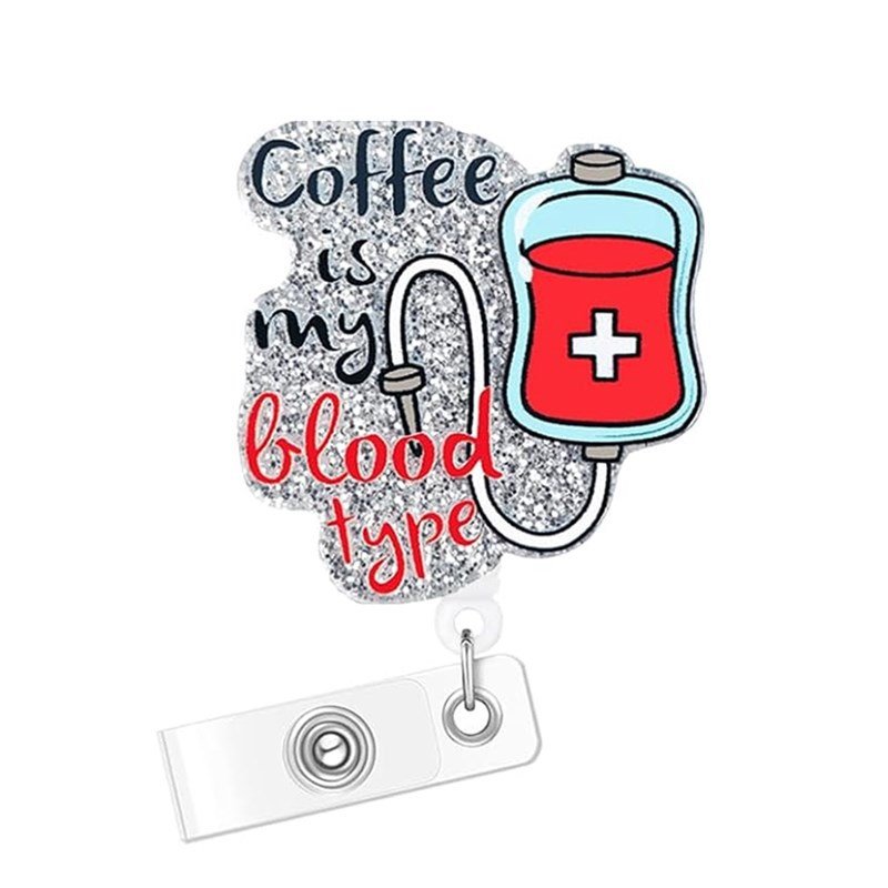 Acrylic Heart Medicine Bottle Nurse Medical Care Easy Pull Buckle Student Retractable Badge Scroll Rotation Easy Pull Holder