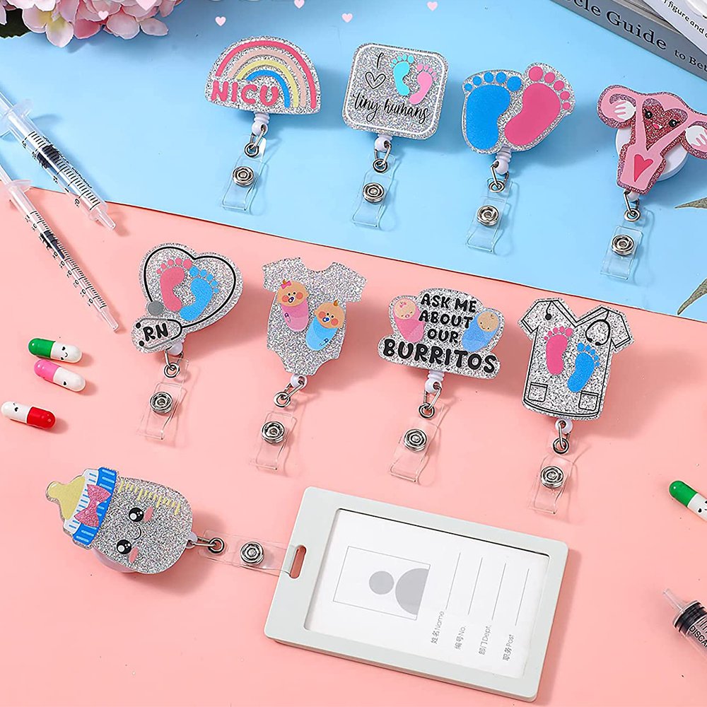 Nurse Badge Reels Nurse Gifts for Christmas Retractable ID Badge Clip for D Card Holder or Lanyard or nursing badge reels