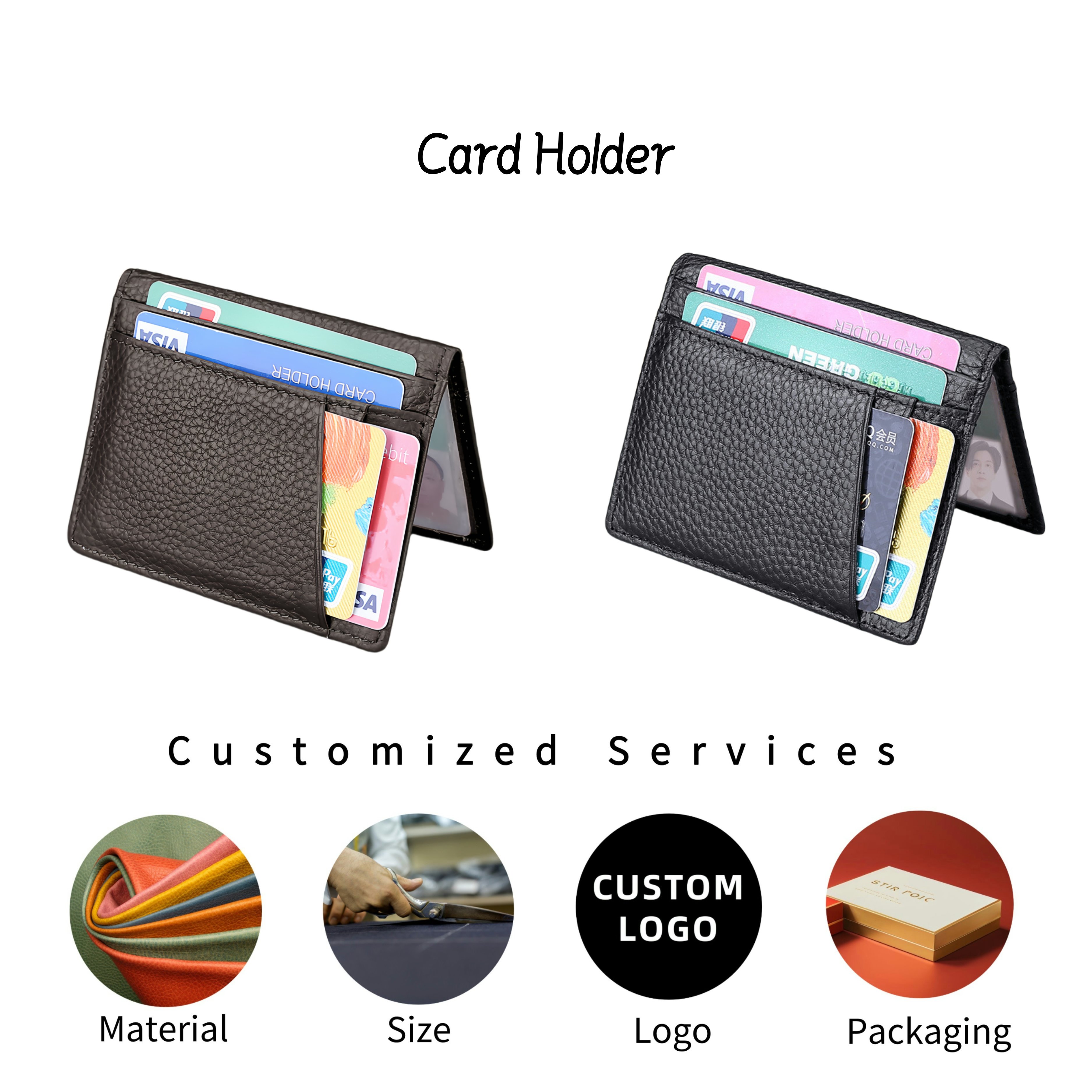 Best-Selling Classic Designer Genuine Leather Wallet Men Purses Designer Card Holder Customize Card Holder Wallet