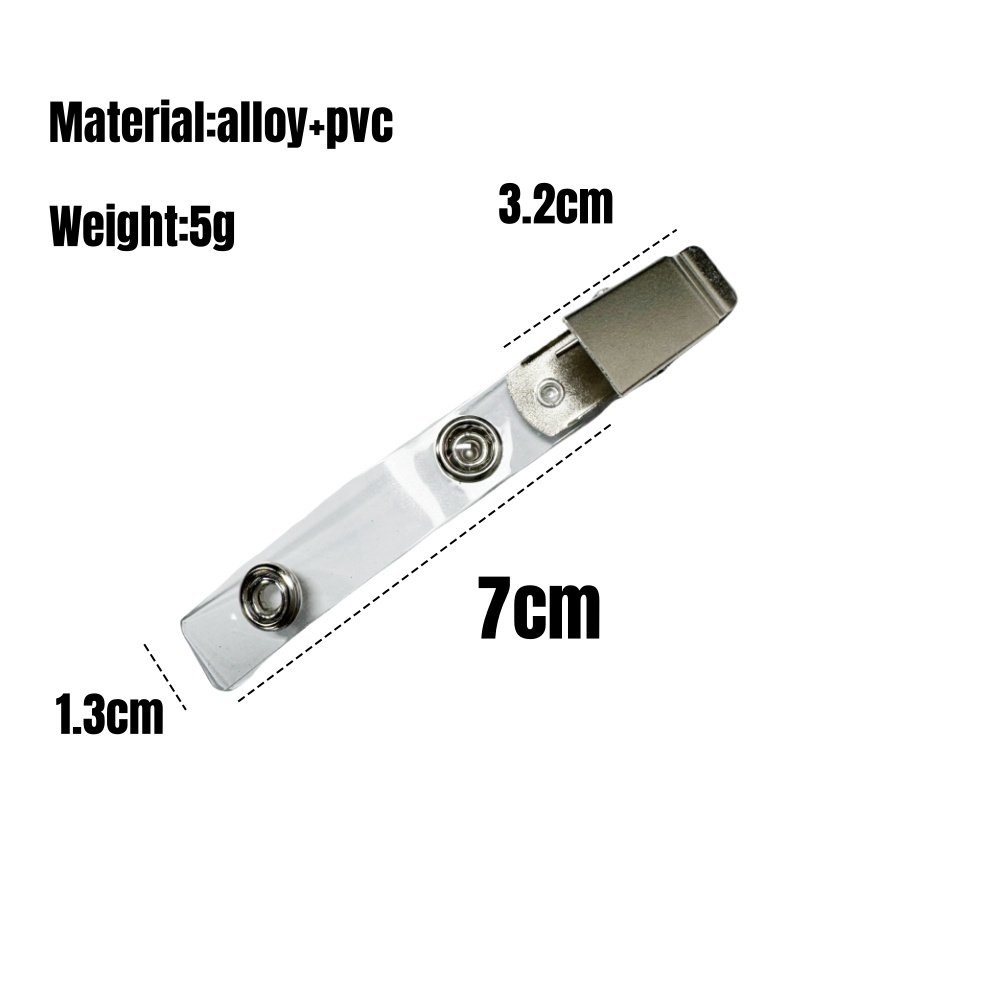 Bestom MOQ 100 PCS Clothing Friendly ID Badge Clips with Smooth Bulldog Clip and Vinyl Strap ,ID Card Accessories for Name Tag